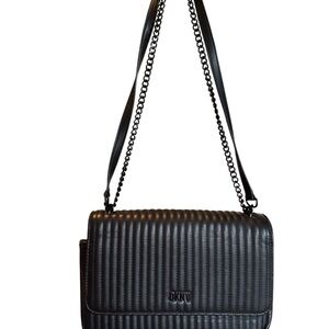 Black Quilted Chain Strap Crossbody Bag
